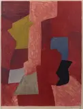Komposition in Rot, Gelb und Blau by Serge Poliakoff, 1957, color lithograph, sold Mar 2024