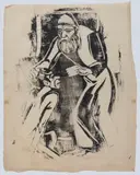 Rückkehr des verlorenen Sohnes by Christian Rohlfs, 1916, woodcut, offered Mar 2024