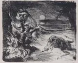 Löwenüberfall by Max Slevogt, 1924, lithograph, sold Mar 2024