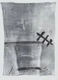 Chaise et ciseaux (aus: Variations) by Antoni Tàpies, 1984, color lithograph, sold Mar 2024