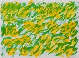 Geschriebene Bilder, Blatt IV by Günther Uecker, 2014, color lithograph, sold Mar 2024