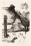 Bauernhof mit Storchennest by Lovis Corinth, 1916, lithograph, sold Mar 2024