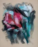 Blumen by Werner Scholz, pastel, sold Mar 2024