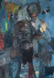 Vater und Sohn by Eberhard Viegener, 1952, oil, sold Mar 2024