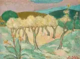 Ohne Titel (Blühende Olivenbäume, Provence) by Louis Seel, oil on canvas, sold Mar 2024