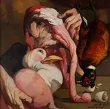 Vögel by Yongbo Zhao und Dietmar Gross, 2002, oil on canvas, sold Mar 2024