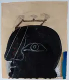 Ohne Titel (Kopf) by Horst Antes, 1971, mixed media, sold Mar 2024