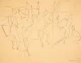 Figurenstudien by Eduard Bargheer, 1945, ink, offered Mar 2024