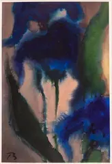 Blaue Blüten by Herbert Beck, watercolor, sold Mar 2024