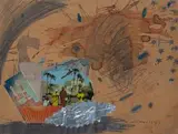 Ohne Titel (Marokkanische Musiker) by Michael Buthe, watercolor, sold Mar 2024