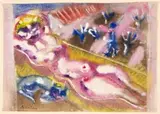 Liegender Frauenakt mit Katze by Armand Bouten, watercolor, sold Mar 2024