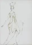 Ohne Titel (Kostümdarstellung) by Léonor Fini, watercolor, offered Mar 2024