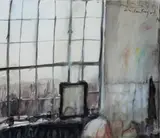Berlin, Atelier Hardenbergstraße by Klaus Fußmann, 1977, watercolor, sold Mar 2024