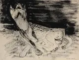 Heulender Hund (Heulender Köter) / Badestrand by Josef Hegenbarth, 1958, drawing, sold Mar 2024