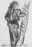 Stehende Figur by Antonius Hoeckelmann, 1986, charcoal, offered Mar 2024