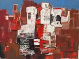 Ohne Titel (Mauer in Ostia Antica) by Max Kaus, 1958, gouache, offered Mar 2024