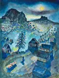 Landschaft by Edmund Kesting, 1945, watercolor, sold Mar 2024