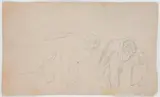 Studie eines knienden Mannes by Max Liebermann, pencil, sold Mar 2024