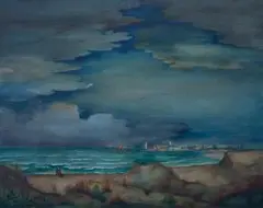 Küstenlandschaft by Carlo Mense, watercolor, sold Mar 2024