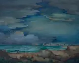 Küstenlandschaft by Carlo Mense, watercolor, sold Mar 2024