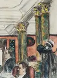 Sammlung Cafeszenen, Atelierszenen u.a by Wilhelm Nagel, watercolor, sold Mar 2024