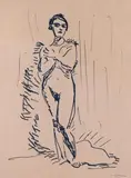 Stehender weiblicher Akt by Hans Purrmann, ink, offered Mar 2024