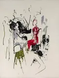Interieurszene by Anton Räderscheidt, 1956, oil on board, offered Mar 2024