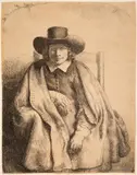 Bildniss Clement de Jonghe by Rembrandt, 1651, etching, offered Sep 2024