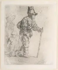 Bauernfamilie auf Wanderschaft by Rembrandt, etching, offered Sep 2024