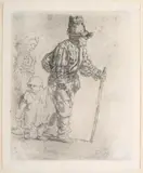 Bauernfamilie auf Wanderschaft by Rembrandt, etching, offered Sep 2024