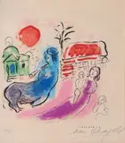Maternité au Centaur by Marc Chagall, 1957, color lithograph, sold Sep 2024