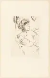 Weissagung / Krankenschwester by Lovis Corinth, etching, offered Sep 2024