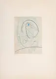 L'Oiseau bleu by Max Ernst, 1968, color etching, sold Sep 2024