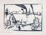 Mündung (Seebucht) by Lyonel Feininger, 1921, woodcut, sold Sep 2024