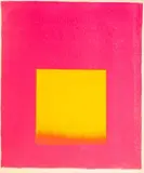 leuchtrot und gelb by Rupprecht Geiger, 1965, screenprint, sold Sep 2024