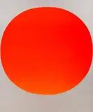 Orange-roter Kreis auf silber by Rupprecht Geiger, 1969, screenprint, sold Sep 2024