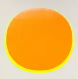 Orangener Kreis mit gelbem Kranz auf weiß by Rupprecht Geiger, 1971, screenprint, sold Sep 2024