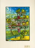 Die endlose Stadt by Friedensreich Hundertwasser, 1988, color etching, sold Sep 2024