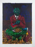 Baselitzfrühstück by Jörg Immendorff, 1992, screenprint, sold Sep 2024