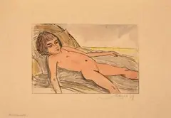 Mädchenakt by Emil Maetzel, 1939, etching, sold Sep 2024