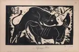 Schwarzer Stier by Gerhard Marcks, 1922, woodcut, sold Sep 2024