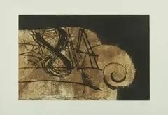 Sofa by Antoni Tàpies, 1982, color etching, sold Sep 2024