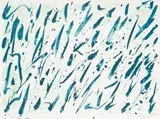 Geschriebene Bilder I by Günther Uecker, 2014, color lithograph, offered Sep 2024