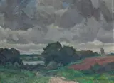 Holsteinische Landschaft by Wilhelm Blanke, 1926, oil on canvas, sold Sep 2024