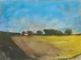 Ohne Titel (Rapsfeld) by Klaus Fußmann, 1992, gouache, offered Sep 2024