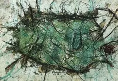 Ohne Titel (Mikrostudie) by Herbert Götzinger, 1961, oil, offered Sep 2024