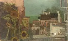 Ohne Titel by Robert Pudlich, 1949, oil on canvas, sold Sep 2024