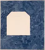 Haus weiß indigo by Horst Antes, 2011, gouache, sold Sep 2024