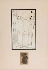 Figurenstudie Arbeitslose by Gottfried Brockmann, 1923, pencil, sold Sep 2024