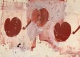 Rote Herzen by Walter Dahn, 1991, gouache, sold Sep 2024